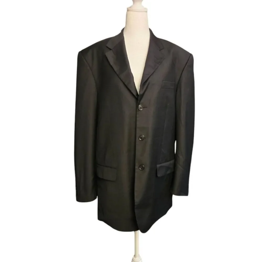 Firado Vintage Men's Size R42 Black 100% Wool Suit Jacket Blazer